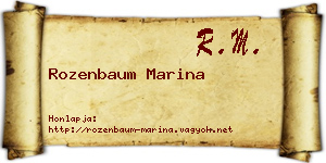 Rozenbaum Marina névjegykártya